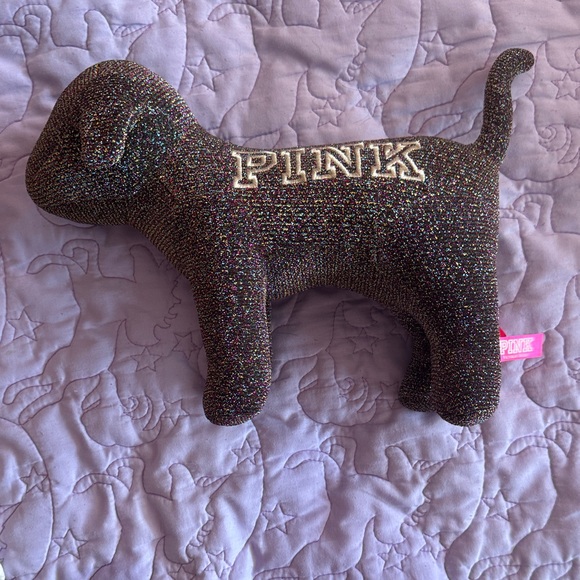 PINK Victoria's Secret Glitter Plush Dog - Picture 1 of 8